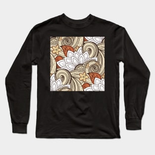 Paisley Print with Vintage Floral Motifs Long Sleeve T-Shirt